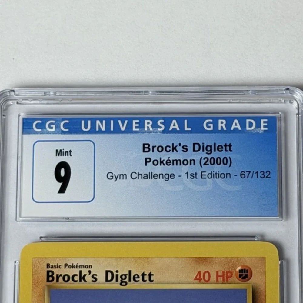 Brock's Diglett 1st Ed. 67/132 CGC 9 Mint TCG 2000 Pokemon Gym Challenge WotC
